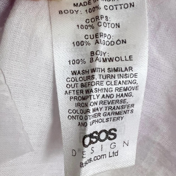 🇺🇸 ASOS Design Short Sleeve Lace Insert Top in Purple Tie Dye Size 4-NWOT ☑️ - Picture 7 of 8